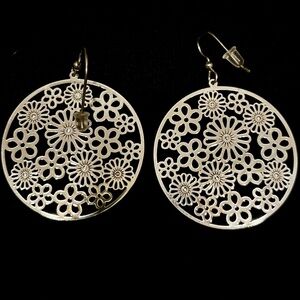 Elegant Silver Floral Earrings